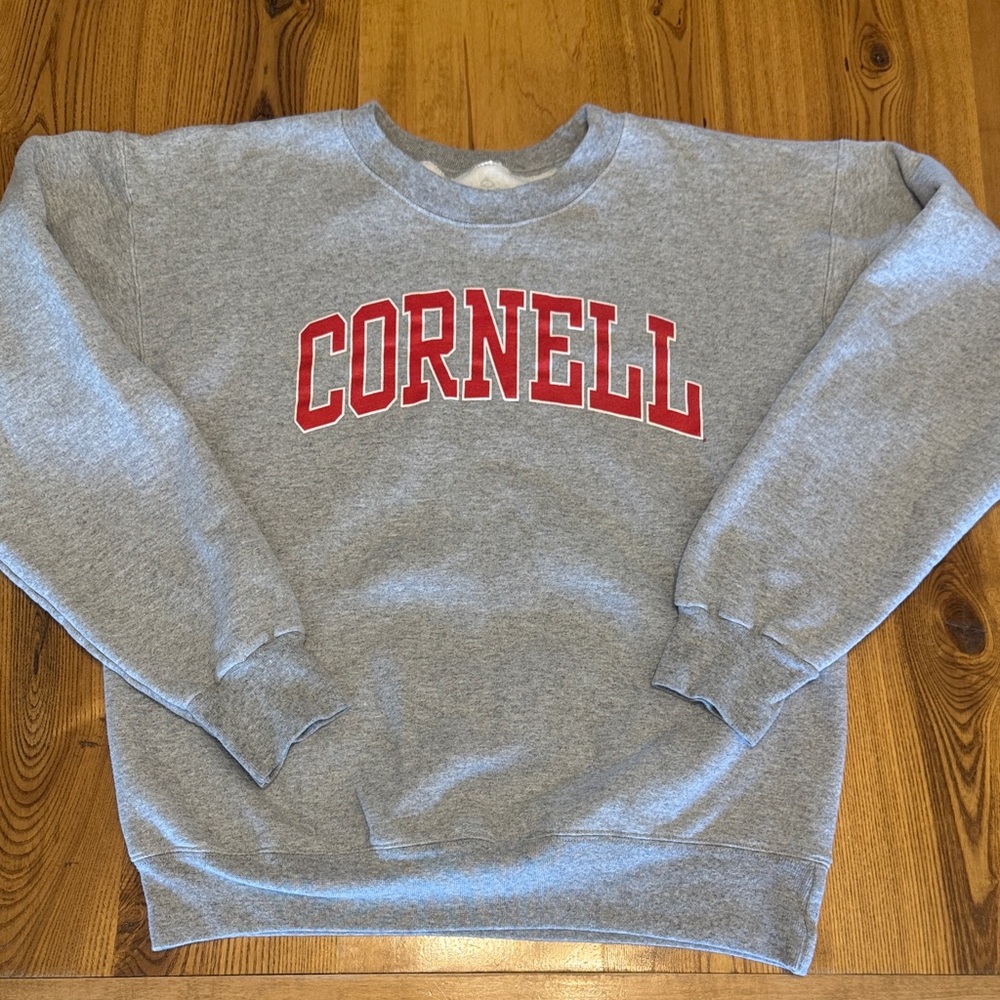 Cornell Gray Crewneck Sweatshirt - Red Logo